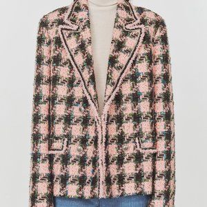 CHICJOC Women The European Double-Breasted Tweed Blazer size 38